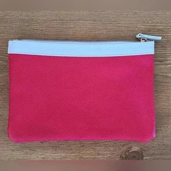 ❤️ Clarins Cosmetics Pouch Red and White Travel Bag Accessories Carrying Case - Picture 5 of 8